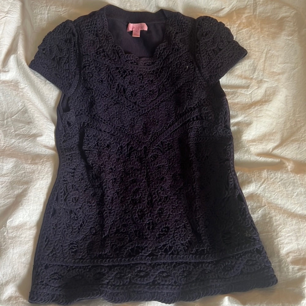 Navy blue 100% cotton XS Lilly Pulitzer knit top